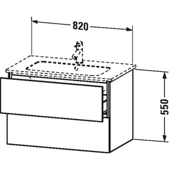 Duravit L-Cube skrinka 82x48.1x55 cm závesné pod umývadlo LC624100707